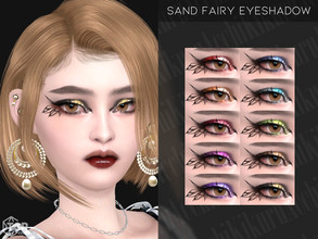 Sims 4 — Sand Fairy Eyeshadow by Kikuruacchi — - It is suitable for Female and Male. ( Teen to Elder ) - 10 swatches - HQ