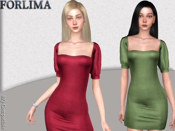 Sims 4 — Dress .12 by ForLima — 8 Colors HQ Compatible All LOD's New Mesh Custom Thumbnail