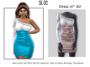 Sims 4 — Dress 30 by SL_CCSIMS — -New mesh- -45 swatches- -Teen to elder- -All Maps- -All Lods- -HQ- -Catalog Thumbnail-