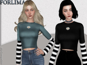 Sims 4 — Top .17 by ForLima — 8 Colors HQ Compatible All LOD's New Mesh Custom Thumbnail