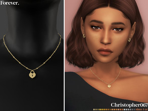 Sims 4 — Forever Necklace by christopher0672 — This is a super adorable heart-shaped locket charm necklace. 21 Colors New