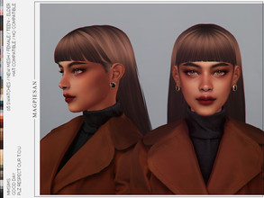 Sims 4 — Good day Hair by magpiesan — Long straight hairstyle in 65 colors for Female. HQ compatible and hat chops