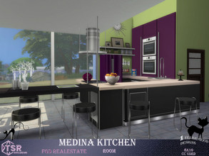 Sims 4 — Medina Kitchen by Merit_Selket — Medina kitchen is a modern room in bold friendly colors, built for my Lot