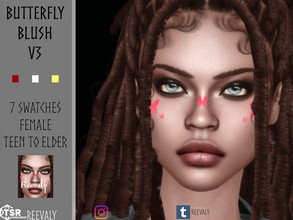 Sims 4 — Butterfly Blush V3 by Reevaly — 7 Swatches. Teen to Elder. Female. Base Game compatible. Please do not reupload.