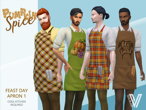 Sims 4 — Pumpkin Spice Feast Day Apron by SimmieV — Just because you're stuck in the kitchen all day doesn't mean you