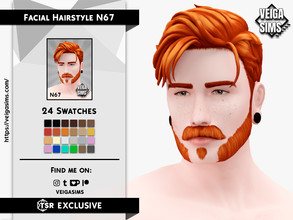 Sims 4 — Facial Hair Style N67 by David_Mtv2 — All maxis color (24 colors).