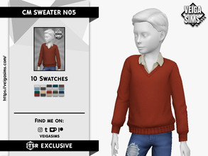 Sims 4 — CM SWEATER N05 by David_Mtv2 — - For childs only; - 10 swatches; - New mesh with all LODs; - New maps.