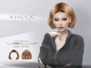 Sims 4 — Clean short hair ER1120 by wingssims — Colors:20 All lods Compatible hats Make sure the game is updated to the