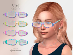 Sims 4 — Vivi Glasses Child by Suzue — -New Mesh (Suzue) -8 Swatches -For Female and Male -HQ Compatible