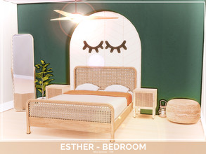 Sims 4 — Esther Bedroom - TSR only CC by Mini_Simmer — Room type: Bedroom Size: 5x5 Price: $4,911 Wall Height: Short