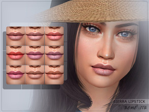 Sims 4 — Sierra Lipstick [HQ] by Benevita — Sierra Lipstick Makeup Category HQ Mod Compatible 9 Swatches For Male and