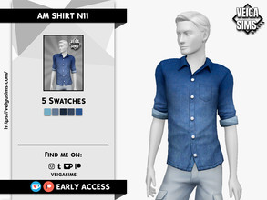 Sims 4 — [Patreon] AM SHIRT N11 by David_Mtv2 — - For teen to elder; - 5 swatches; - New mesh with all LODs; - New maps.