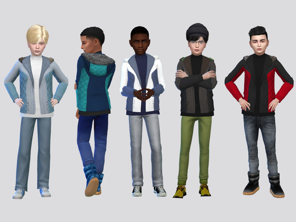 Sims 4 — Quilted Winter Jacket Boys by McLayneSims — TSR EXCLUSIVE Standalone item 7 Swatches MESH by Me NO RECOLORING