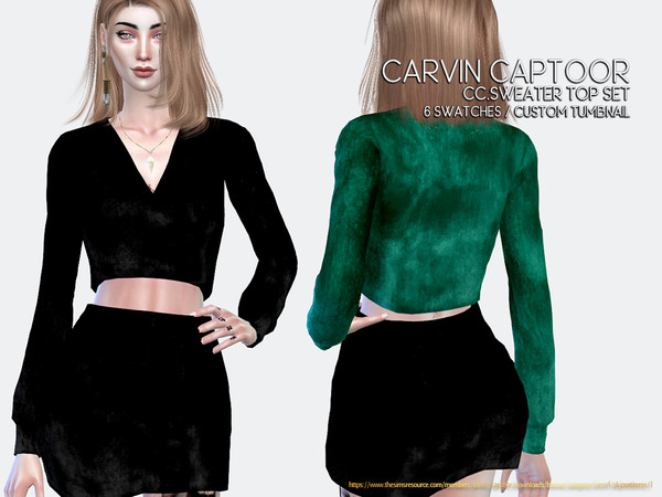 Sims 4 — Sweater Top Set by carvin_captoor — Created for sims4 Original Mesh All Lod 6 Swatches Don't Recolor And Claim