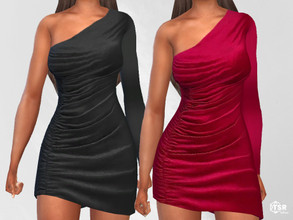 Sims 4 — One Shoulder Stylish Dresses by saliwa — One Shoulder Stylish Dresses 3 swatches