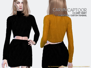 Sims 4 — CC.Knit Skirt top by carvin_captoor — Created for sims4 Original Mesh All Lod 6 Swatches Don't Recolor And Claim