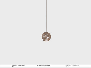 Sims 4 — Sandrine - Ceiling light (medium) by Syboubou — This is a wicker ceiling light made for tall wall height !