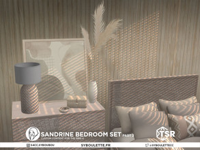 Sims 4 — Sandrine bedroom set Part 2 by Syboubou — This is a simple bedroom set with boho aesthetic and japandy feel: