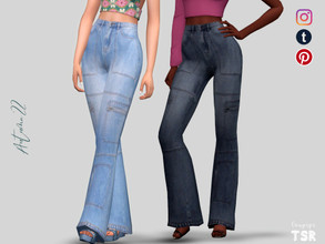 Sims 4 — Jeans - MBT50 by laupipi2 — New long flare decorated pair of jeans. Comming in 11 colours