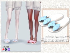 Sims 4 — Sandals with bow / 123 by Arltos — 16 colors. HQ compatible.