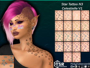 Sims 4 — Star Tattoo N3 - Celestielle V1 (Tattoo) by PinkyCustomWorld — Simple star outline tattoo for shoulders, neck