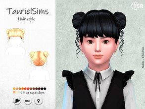 Sims 4 — Selim - Hair style (Children) by taurielsims — All lods Hat compatible 15 ea swatches BGC