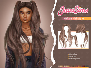 Sims 4 — Kelsea (Hairstyle) by JavaSims — -Female -T/YA/A/E -25+ Colors -New Mesh! -Hat Compatible! -Custom Thumbnail