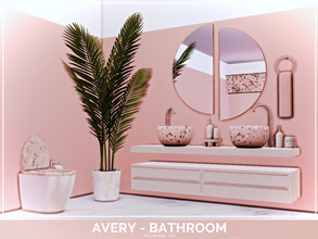 Sims 4 — Avery Bathroom - TSR only CC by Mini_Simmer — Room type: Bathroom Size: 4x3 Price: $3,563 Wall Height: Short