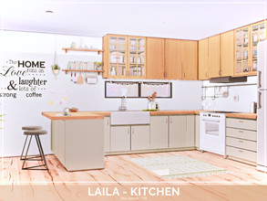 Sims 4 — Laila Kitchen - TSR only CC by Mini_Simmer — Room type: Kitchen Size: 6x4 Price: $11,613 Wall Height: Short