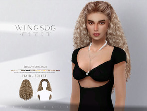 Sims 4 —  WINGS-ER1123-Elegant curl hair by wingssims — Colors:20 All lods Compatible hats Make sure the game is updated