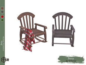 Sims 4 — Betty. Armchair by soloriya — Wooden armchair. Part of Betty set. 2 color variations. Category: Comfort - Chair