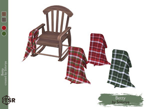 Sims 4 — Betty. Armchair Blanket by soloriya — Armchair blanket. Part of Betty set. 3 color variations. Category: