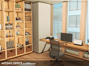 Sims 4 — Myong Office (TSR only CC) by xogerardine — Modern office with a view! x