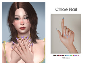 Sims 4 — Chloe Nail by Lisaminicatsims — -New Mesh -Ring category -HQ comatble -16 swatches -All Skin