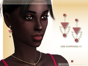 Sims 4 — 1899 Earrings V1 by Glitterberryfly — Version 1 of the 1899 earrings. Based on earrings from 1899
