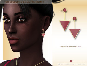 Sims 4 — 1899 Earrings v2 by Glitterberryfly — Version 2 of the 1899 earrings. An art deco triangle based earring in gold