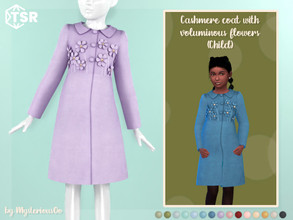 Sims 4 — Cashmere coat with voluminous flowers Child by MysteriousOo — Cashmere coat with voluminous flowers for kids in