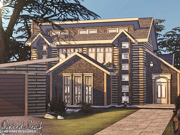Sims 4 — Dried Leaf | noCC by simZmora — A magnificent, modest house with a remarkable facade. Ideal for newlyweds or