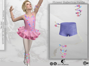 Sims 4 — Flower Ballerina Pants by KaTPurpura — Ballerina costume pants with butterflies and flowers decoration
