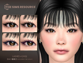 Sims 4 — Lashes 4 (HQ) by Caroll912 — A 4-swatch soft 2D lashes pack with eyeliner in shades of black, brown, blue and