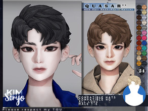 Sims 4 — TS4 Male Hairstyle_Quasar(Maxis Match) by KIMSimjo — New Hair Mesh(Maxis Match) Male T-E 24 Swatches(EA Colors