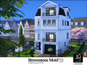 Sims 4 — Brownstone Motif by ALGbuilds — Welcome to Brownstone Motif. A nod to the classic Brownstone style homes of the