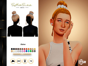 Sims 4 — Elaine (Hair and Scrunchie) (Set) by sehablasimlish — I hope you like it and enjoy it.