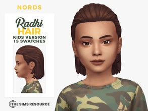 Sims 4 — Radhi Hair for Kids by Nords — A simple tucked behind ears bob hairstyle for male and female children that comes