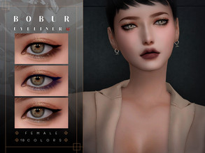 Sims 4 — Double Eyeliner by Bobur2 — Double Eyeliner for female 18 colors I hope you like it