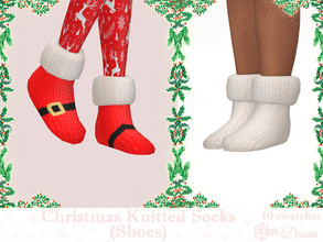 Sims 4 — Christmas Knitted Socks (Shoes) by Dissia — Comfortable and warm knitted christmas socks Available in 40