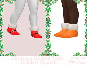 Sims 4 — Christmas Knitted Socks Toddlers (Shoes) by Dissia — Comfortable and warm knitted christmas socks Available in