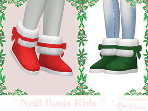 Sims 4 — Neal Boots Kids by Dissia — Warm winter boots with bows for children :) Available in 47 swatches