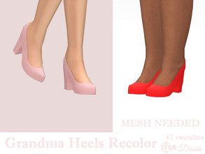 Sims 4 — Grandma Heels Recolor - MESH NEEDED by Dissia — More colors for my Grandma Heels :) !! You need to download mesh