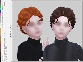 Sims 4 — More or less hair for child by magpiesan — Curly hair in 24 colors for kids. Non HQ. Created by BED of Team